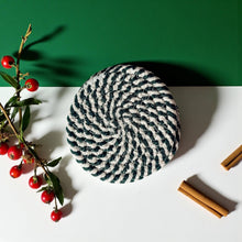 Load image into Gallery viewer, Candy cane  Coasters, Red White Christmas Coaster Set: Red-4pk
