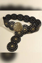 Load image into Gallery viewer, Round Panel Eyelet Western Belts: Brown / 101cm
