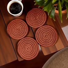Load image into Gallery viewer, Candy cane  Coasters, Red White Christmas Coaster Set: Red-4pk
