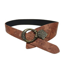 Load image into Gallery viewer, Street Fashion Punk Style Patterned Leather Belt : Brown / 107cm
