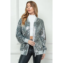 Load image into Gallery viewer, Veveret - Sequin Bomber Jacket: Pink / S
