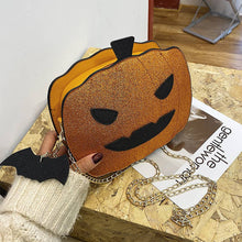 Load image into Gallery viewer, UNISHE - Halloween Pumpkin Glitter PU Bag ZK218: Gold / One Size
