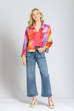 Load image into Gallery viewer, Printed Denim Jacket - Orange &amp; Pink Multi: Pink/Orange Multi / XS
