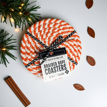 Load image into Gallery viewer, Candy cane  Coasters, Red White Christmas Coaster Set: Red-4pk
