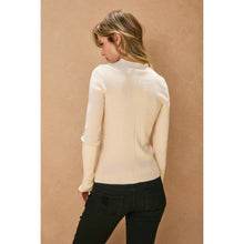 Load image into Gallery viewer, Enough Said Mock Neck Long Sleeve Sweater: ECRU
