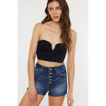 Load image into Gallery viewer, DARK button fly jean shorts-SALE
