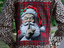 Load image into Gallery viewer, Believe Santa Patch on an Animal Print Flannel - Christmas
