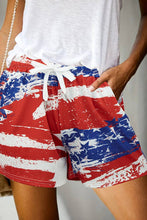Load image into Gallery viewer, USA Style Printed Pockets Drawstring Shorts
