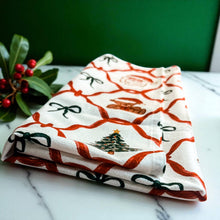 Load image into Gallery viewer, Christmas Kitchen Towels | 100% Cotton | With Hanging Loop: Merry Christmas Glitter
