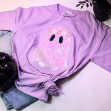 Load image into Gallery viewer, Groovy Ghost Embroidered Applique Halloween Short Sleeve
