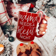 Load image into Gallery viewer, Mama Needs a Silent Night Coffee Mug, Funny Christmas Gift: Christmas Spirit-Red Mug
