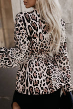 Load image into Gallery viewer, LONG-SLEEVED LEOPARD PRINT BLAZER LACE-UP COLLAR

