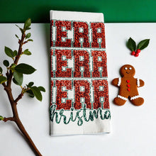 Load image into Gallery viewer, Christmas Kitchen Towels | 100% Cotton | With Hanging Loop: Merry Christmas Glitter
