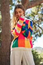 Load image into Gallery viewer, LIGHT WEIGHT CHECKERBOARD PULLOVER SWEATER TOP-neon multi
