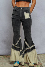 Load image into Gallery viewer, Vintage Washing Solid Double Gauze Ruffle Twill Pants: DENIM
