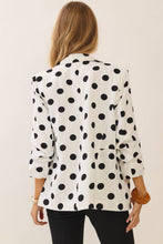 Load image into Gallery viewer, Oddi - Polka Dot Collared Blazer: Navy White / L
