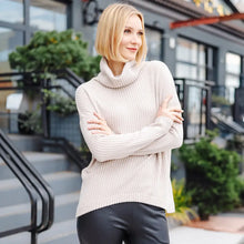 Load image into Gallery viewer, Chunky Ribbed - Tipped Hem Sweater Top: SAND
