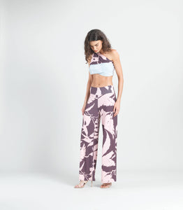 Palazzo Pant - Floral Stem: PINK/COCO / S