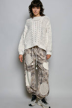 Load image into Gallery viewer, Pol Clothing - Mock Neck Balloon Sleeve Cable Knit Pullover Sweater : Black
