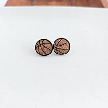 Load image into Gallery viewer, Glitter Basketball Studs // Game Day
