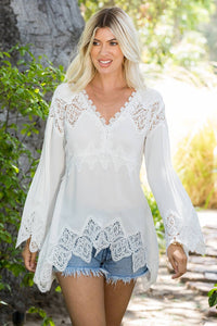 CROCHET LACE TOP: IVORY