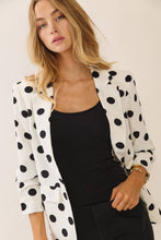 Load image into Gallery viewer, Oddi - Polka Dot Collared Blazer: Navy White / L
