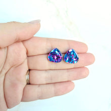 Load image into Gallery viewer, Gemma Studs - Purple Sparkle

