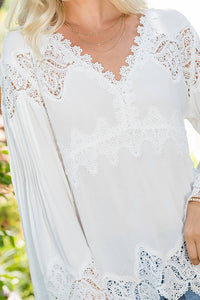 CROCHET LACE TOP: IVORY