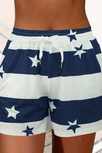 Load image into Gallery viewer, USA Stars and stripe Pockets Drawstring Shorts
