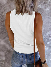 Load image into Gallery viewer, SOLID COLOR V-NECK BREASTED SLIM-FIT KNIT VEST: WHITE
