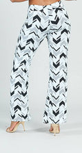 Load image into Gallery viewer, Kick Front High Slit Pant - Chevron Stripe: White/grey-SALE
