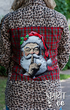 Load image into Gallery viewer, Believe Santa Patch on an Animal Print Flannel - Christmas
