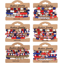 Load image into Gallery viewer, NINEXIS - CWMM10463_USA FLAG RED WHITE BLUE BEADED BRACELET: TYPE2 / (OS) 1
