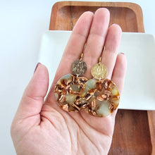 Load image into Gallery viewer, Zoey Earrings - Seafoam &amp; Rust // Fall, Jewelry, Gifts
