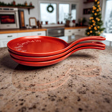 Load image into Gallery viewer, Red Christmas Spoon Rest | Funny Holiday Kitchen Gift Sets: Deck Halls-Red / NO Wooden Spoon
