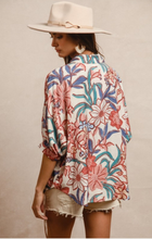 Load image into Gallery viewer, Floral print oversized short sleeve top
