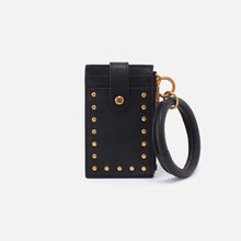 Load image into Gallery viewer, Ring Credit Card Wristlet in Pebbled leather Black
