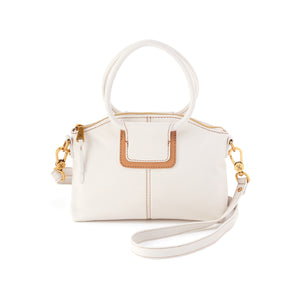 Sheila Top Zip Crossbody in White and Tan-SALE