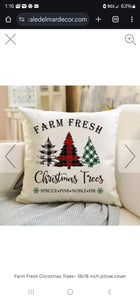 Farm Fresh Christmas tree pillow cover 18x18