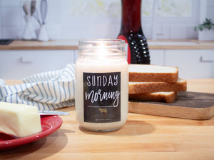 Sunday Morning candle scent in 13 oz Milkhouse mason jar