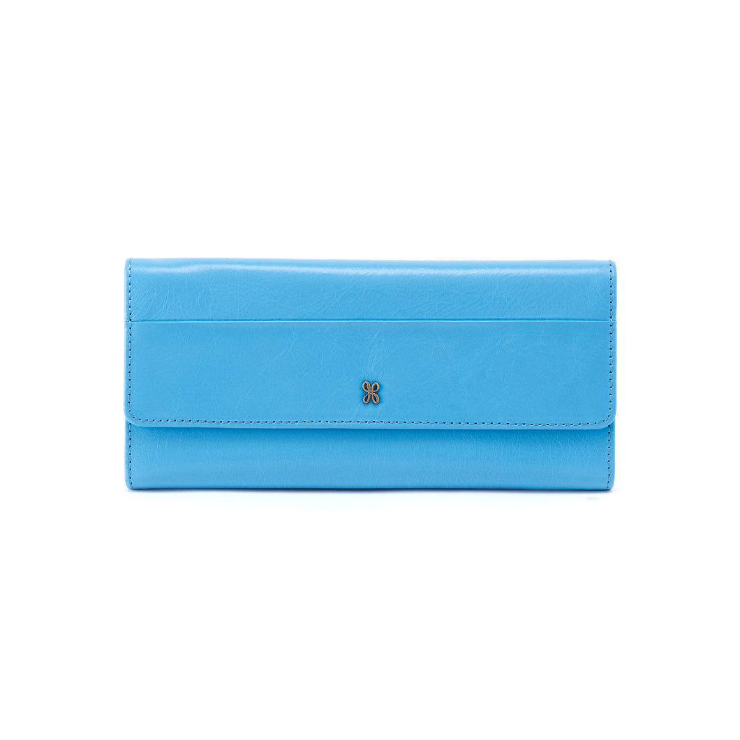 Jill Large Trifold continental wallet in Tranquil Blue