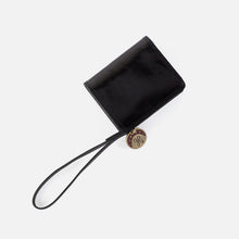Load image into Gallery viewer, Coin purse/wristlet wallet in black
