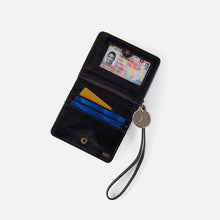 Load image into Gallery viewer, Coin purse/wristlet wallet in black
