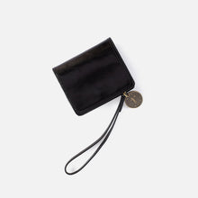 Load image into Gallery viewer, Coin purse/wristlet wallet in black
