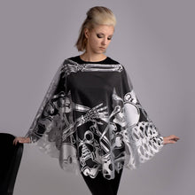 Load image into Gallery viewer, Heritage Lace - Rest in Pieces 58 in Pewter Poncho Halloween Costume
