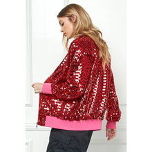 Load image into Gallery viewer, Veveret - Sequin Bomber Jacket: Pink / M

