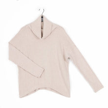 Load image into Gallery viewer, Chunky Ribbed - Tipped Hem Sweater Top: SAND
