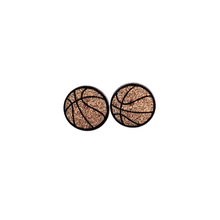 Load image into Gallery viewer, Glitter Basketball Studs // Game Day
