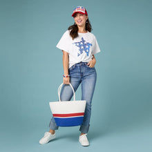 Load image into Gallery viewer, Lenice Relaxed Short Sleeve Top | 4th of July: Blue Star
