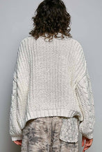 Load image into Gallery viewer, Pol Clothing - Mock Neck Balloon Sleeve Cable Knit Pullover Sweater : Black
